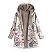 Produktbild TianWlio Jacken Parka Mäntel Herbst Winter Warme Jacken Strickjacken Damen Mäntel Winter Warme Outwear Floral Mit Kapuze Drucken Taschen Vintage Übergroße Mäntel XXL
