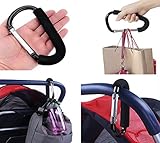 Large Kinderwagen Buggy Clips, 2 Universal Kinderwagen Organizer Kinderwagen Haken Mummy Karabiner Clips zum Aufhängen Windel, Shopping Tasche etc., Größe: 16 cm (L) * 10 cm (W), passend für alle Single und Twin Travel System - 6