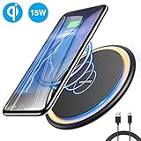 ⚡【15W FAST WIRELESS CHARGER】Verkürzen Sie die Ladezeit: Mit verstärkten Kupfer-Spulen ist das Laden-Tempo viel schneller als normale Wireless Charger. Dieses 15W Wireless Charger ist staatlich mit Qi und CE zertifiziert, entspricht 100% zu EU Sicherheit-Standard. Die Qi Ladestation unterstützt Fast Induktion bis zu 15W: LG G7(15W), Samsung S10-S7/Note10-Note8(10W), iPhone XS Max-8(7.5W), und alle Qi-Geräte(5W). Hinweis: Um Fast Charge zu erreichen, wird ein QC3.0 Ladeadapter gefordert.