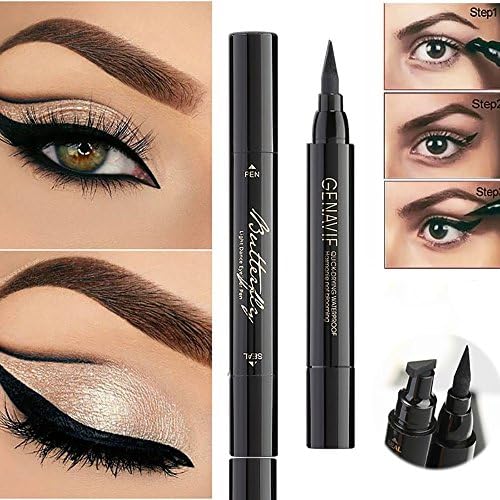 Eyeliner Stamp Pen Liquid Eye liner Pen Seal Eyeliner Pen Waterproof Eyeliner Stamp Easy to Makeup Cat Eye Wing Liners 3 In 1 Liquid Drawing Eyeliners 1 Second Make Up Tool (3 in 1)