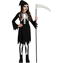 Costume Halloween Bambina Scheletro Con Tutù 5-12 Anni - Vestito + Velo