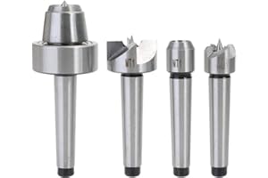 ArtisanShow 4PCS MT1 Live Center Wood Lathe Drive Spur Cup Set Wood Lathe Turning Spur Cup Center Set, for Wood and Metalworking Lathe Woodworking Thimble with Wooden Case