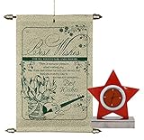 Saugat Traders Farewell Gift for Teachers - Best Wishes Scroll Card & Star Table Clock