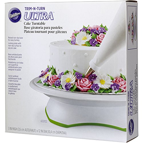 Wilton 307-301 Trim ‚N Turn Ultra Cake Stand Tortenuntersetzer, Kunststoff, weiß, 28 x 28 x 7,5 cm - 5