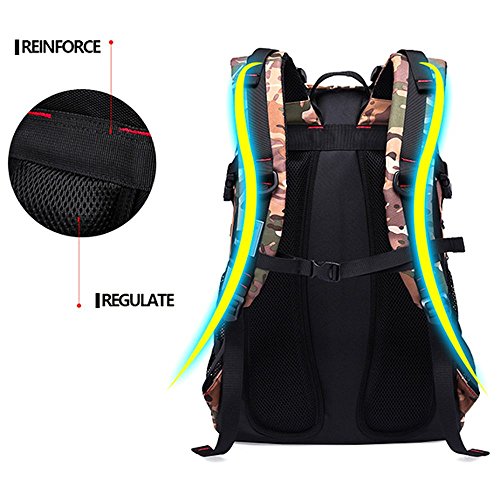 KaKa Rucksack Trekkingrucks  cke Herren Schultertasche Reiserucksack 40L f  r Trekking Reisen Wandern Camouflage