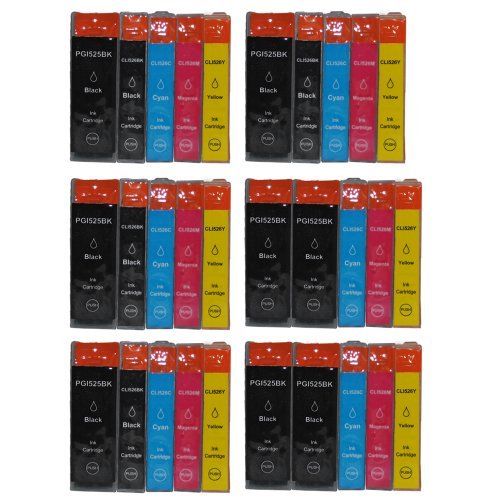 30_84666_IPMG_FR - Pack de 30 Cartouches d'Encre Compatibles pour imprimante Canon PIXMA remplacer PGI-525BK CLI-526 bk c m y