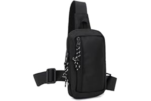 GZCZCC Borsello Uomo Tracolla Tessuto Impermeabile, Marsupio Uomo Tracolla da Lavoro, Borsa a Spalla per Cellulare da Viaggi, Zaino Monospalla da Uomo per Commerciale, Scuola, Viaggio, Sportiva - Nero