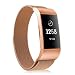 Produktbild Fintie Armband für Fitbit Charge 3 / Charge 3 Special Edition Gesundheits und Fitness Tracker - Edelstahl Milanese Magnet UhrBand Uhrenarmband Ersatzband (Small (14,0-21,6cm), Roségold)