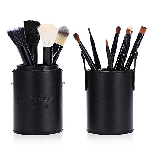 Luxebell® 12PCS HQ Hot Professional Makeup Brush Set Cosmetic Blending Eyeshadow Foundation Concealer Brushes Powder Tool Kit (Black)
