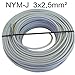 Produktbild Globe Warehouse® Mantelleitung NYM-J 3x2,5mm² Deutsches Markenprodukt Kabel DIN VDE 0250-204, 100 Meter, 3 adriges Installationskabel