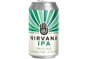 NIRVANA BREWERY Nirvana - IPA Non Alcoholic Beers 0.5% ABV - Alcohol Free Craft Beer with Zesty Grapefruit Cascade and Centennial Hops - Low Calorie, Vegan Alcohol, Craft Beer Gift Set - 12 x 330ml