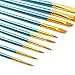 Susenstone 10Pcs Artists Paint Brush Set Acrylic Watercolor Round Pointed Tip Nylon Hair