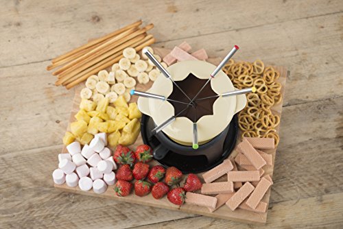 Kitchen Craft Emailliertes Fondue-Set aus Gusseisen mit 6 Gabeln, cremefarben - 3