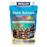Bioglan Biotic Balance Milk Choc Balls for Kids, 1 Billion CFU Probiotic per ball, suitable for Vegetarians, Source of Fibre and Calcium. - 30 balls
