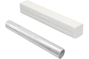 JCAKES Dispenser magnetico per pellicole salvafreschezza, tagliafogli da cucina, resistente al calore, pellicola salvafreschezza, tagliafogli + 30m x 30 cm pellicola alimenti, bianco