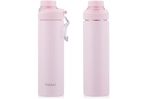 Autsel 650ml/20oz Stainless Steel Water Bottle with Handle Insulated Sports Bottle Leakproof Metal Water Bottles Keep Drinks Hot Cold for Bike Camping Sports Gym
