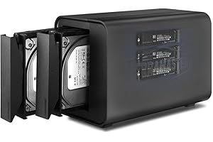 TERRAMASTER D5 Hybrid HDD NVMe Boîtier - Stockage USB 3.2 Gen 2 10Gbps Type C 5 Baies Supportant Le Raid 0/1/Single/JBOD Exclusive 2+3 Raid Baie de Disques Hybride (sans Disque)