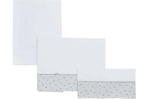 Cambrass Stela - Sábanas para capazo, 3 piezas, 80 x 120 cm, color gris