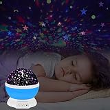 Mond-Sterne-Beleuchtungslampe,Bestes Weihnachtsgeschenk Weihnachtsbeleuchtung Sunvito Star Sky Moon Decorative Light,Mood Light with 4 LED Korne 360 Rotating fuer Bedroom, Playroom, Baby Room, Kids Room ,Lieber,Halloween, Christmas, Romantic - 7
