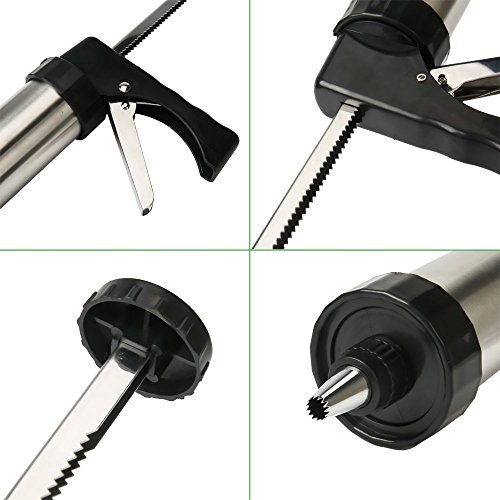 HUAFA 23CM Edelstahl Cookie Press / Icing Dekorieren Pistole Sets für Kuchen Dekorieren (22 Stück) - 6