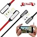 Produktbild JAYLONG Lightning Kabel, l-shape Charger Kabel 2 Pack 3.3 ft USB Syncing Data und Nylon geflochten Ladekabel für iPhone X/8/8PLUS/7/7Plus/6/6Plus/6S/6splus und mehr Schwarz+rot