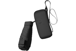 Ruspela Faltbarer Reise-Regenschirm, kleiner, kompakter Regenschirm für Sonne und Regen, winddichter UV-Regenschirm mit Reißverschluss-Etui für Frauen und Mädchen, aprikose