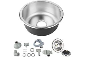 YJIIJY Lavello da Cucina, Lavello da Cucina in Acciaio Inossidabile, Lavandino Tondo Quadrato, Lavabo Cucina Incasso (40 x 40 CM)