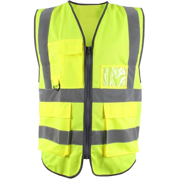 PYOTROS High Visibility Safety Vest For Women – Reflective Work Vest With 7 Pockets & Zipper, ANSI Class 2