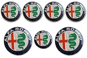 AOWIFT - 7 tapacubos de volante con logotipo de Alfa Romeo