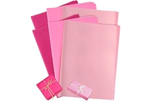 120 Fogli di Carta Velina Rosa, XCOZU Carta da Regalo di Compleanno, Carta da Regalo Avvolgente per Natale, Matrimonio, Fiori Imballaggio, Decorazioni per Feste(3 colori)
