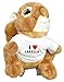 Produktbild Personalisiertes Eichhörnchen Plüsch Spielzeug mit T-shirt mit Aufschrift Ich liebe Carella (Vorname/Zuname/Spitzname)