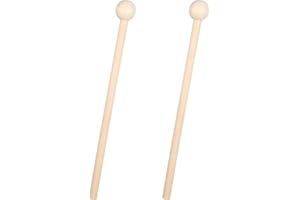 APAUSVCM 2 drewniane pałeczki, ksylofonowe pałeczki perkusyjne, pałeczki perkusyjne z drewnianym uchwytem, pałeczki do rytmu, dla dzieci, ksylofon, dzwonki, drewniany blok