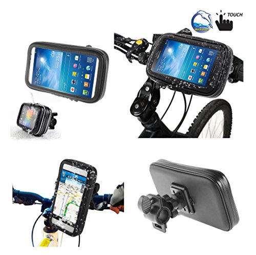 DFV mobileProfessional Support for Bicycle Handlebar and Rotatable Waterproof Motorcycle 360 for ZTE TONINO LAMBORGHINI ALPHA-ONE - Black