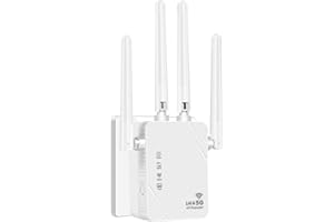 AENXWA WLAN Verstärker, 1200Mbit/s WLAN Repeater, 5G & 2.4G Dualband Ultraxtender WiFi Verstärker mit LAN anschluss, WPS, Kompatibel mit 99% Standard-WiFi Routern, Deckt bis zu 9200Sq.ft und 35 Geräte