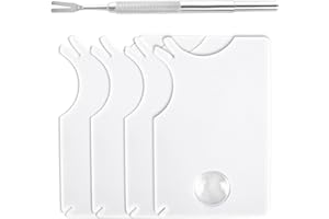 Bubuny Zeckenkarte mit Lupe, 4 Stück Zeckenkarten für Zecken Zeckenkarte für Kinder, Zeckenkarte für Menschen Kinder Hunde Katzen, Schnell Sanft Zecken vom Hunde Katzen Entfernen