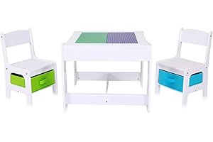 Baby Vivo Set Children's Activity Table with 2 Chairs Furniture Set Boys and Girls made of Wood - Moritz