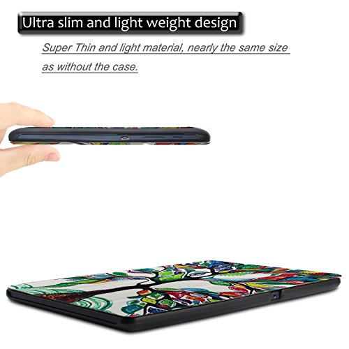 Infiland Lenovo Tab 2 A10-70 / Tab 2 A10-70L / Tab 2 A10-70F / Tab 2 A10-30F / Tab 2 A10-30L / Tab 3 10 Business/ Tab3 10 Plus Hülle Case, Ultra Dünn Tri-Fold Smart-Muschel PU Leder Schutzhülle für Lenovo Tab 2 A10-70 / Tab 2 A10-30 / Tab 3 10 Business/ Tab3 10 Plus 10,1 Zoll Tablet (mit Auto Schlaf / Wach Funktion)(Fröhlicher Baum) - 5