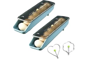 QeeHeng Eierhalter für Kühlschrank, 2 Stück Eierfrische-Aufbewahrungsbox für den Kühlschrank, automatischer Roll-Eier-Aufbewahrungsbehälter für Kühlschrank (Blau, 2 Stück)