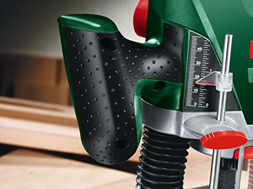 Bosch DIY Oberfräse POF 1200 AE, Nutfräser, Absaugadapter, Gabelschlüssel, Kopierhülse, Parallelanschlag, 3 Spannzangen, Zentrierstift (1.200 W,max. 28.000 1/min, Nutfräser-Ø 8 mm) - 4