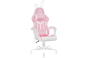 JOYFLY Pink Gaming Chair, Kawaii Computer Gamer Chair for Girls Ergonomic PC Office Chair with High Back, Height Adjustable for Women Adults (Pink)