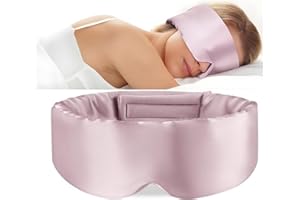 TOPNMA Silk Sleep Mask for Women Men, Mulberry Silk Eye Sleeping Mask & Blindfold with Adjustable Velcro Strap, Blackout Eye Cover for Sleep Travel Yoga Nap for Luxury Sleep in Total Darkness.