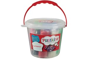 Plasticine FunTUBulous, Original Modelliermasse, Weich und Nicht-Härtend, Enthält 8 Bumper-Sticks Plastik-Eimer mit Traggriff, Geeignet für Kinder ab 3 Jahren
