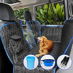 ?Upgraded Version? Dog Seat Cover for Back Seat, 100% Waterproof with Mesh Window, Scratch Proof Nonslip Dog Car Hammock, Car Seat Covers for Dogs, Dog Backseat Cover for Cars Trucks SU