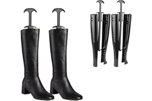 Hungpure Stiefelbaum, automatische lange Stiefelhalter, kniehohe Stiefel, Shaper, schwarz, Stiefelspanner für Damen und Herren, Schwarz , 12.6 in