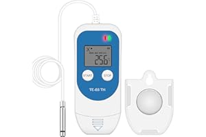 THERM LA MODE ThermElc TE-03TH Temperature Humidity Data Logger with High Precision Digital Probe, Provide Accuracy up to ±0.3°C, Auto PDF CSV Report, LED Warning Light, Ideal For Pharmaceutical Storage