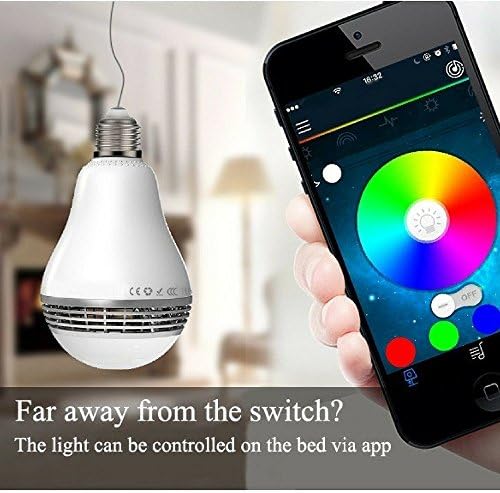 vgasfortuen Wireless Bluetooth Speakers Colour Changing Bulb - E27 5W-LED Light Bulbs lamp loudspeaker Mood Lighting Over 16 Million Supported Colors for Christmas party-for Android ISO iPhone iPad