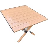 Ecrou Hafif Taşıma &Ccedil;antalı Katlanır Kamp Piknik Bah&ccedil;e Masası Ceviz 60 x 60 x 45 cm