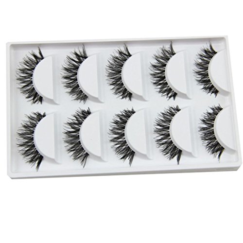 Oyedens 5 Pair / Lot KreuzschnüRung VoluminöSen Falsche Wimpern - 3