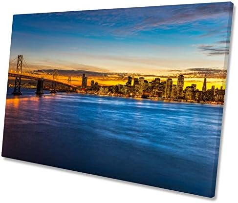 San Francisco Skyline City CANVAS WALL ART Framed Print 30 x 20 inch