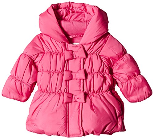 United Colors of Benetton Baby-Girls Bow Front Puffa Coat, Pink (Coral), 1 to 3 months (Manufacturer Size: 56 cms)
